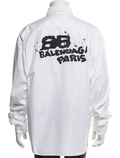 Balenciaga 2021 Graphic Print Dress Shirt