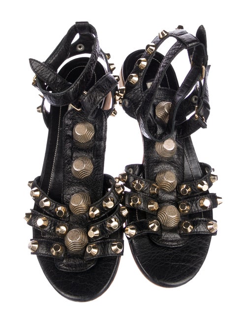 Balenciaga Leather Studded Accents Gladiator Sandals