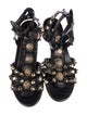 Balenciaga Leather Studded Accents Gladiator Sandals