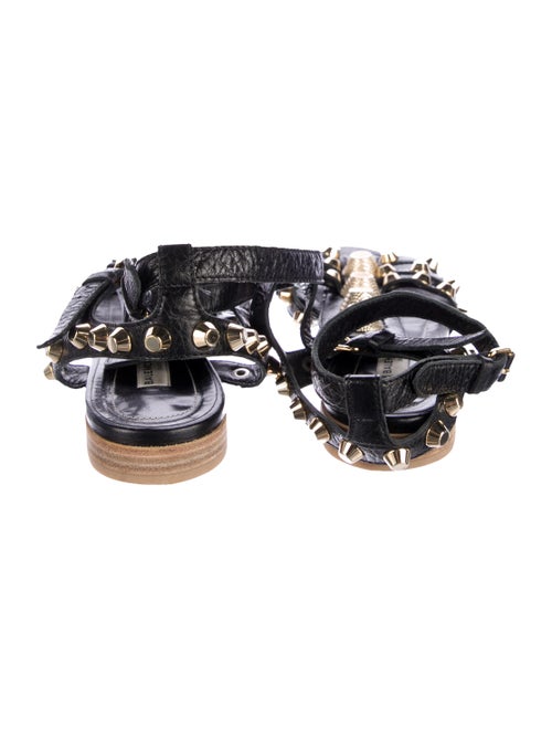 Balenciaga Leather Studded Accents Gladiator Sandals