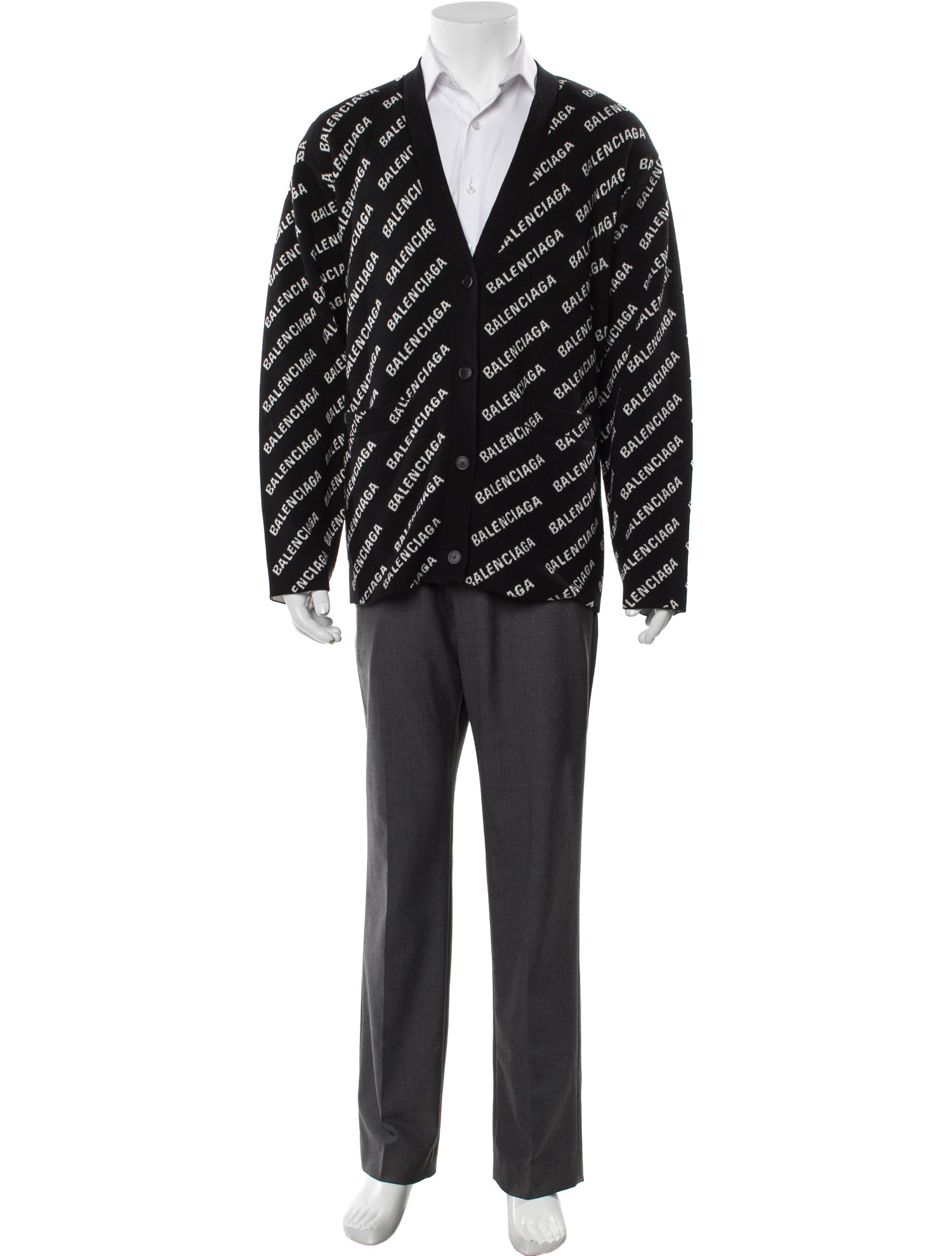 Balenciaga 2022 All Over Logo Cardigan w/ Tags