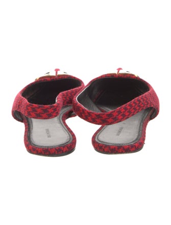 Balenciaga Signature Logo Tweed Slingback Flats
