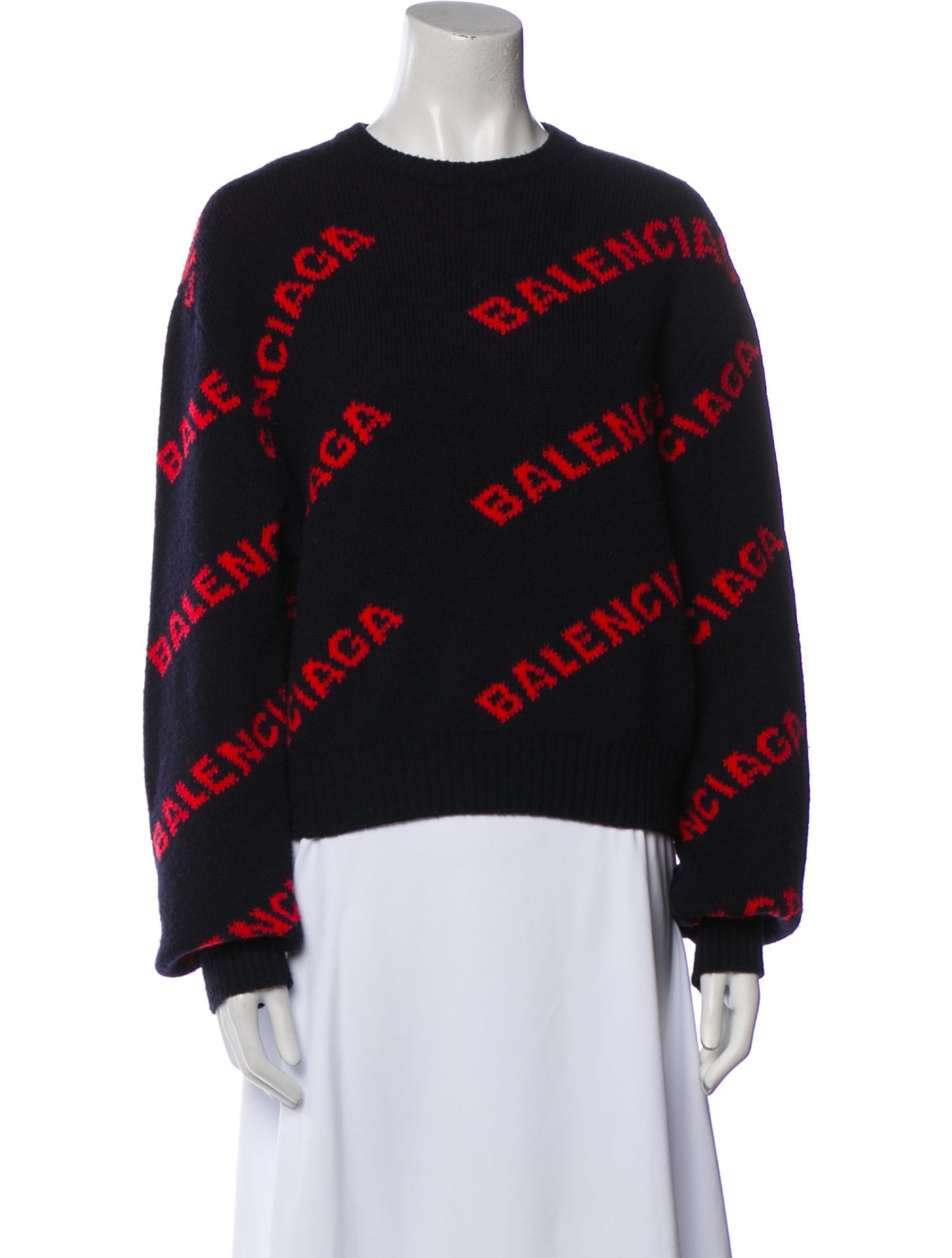 Balenciaga All Over Logo Printed Sweater
