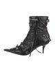 Balenciaga Leather Studded Accents Combat Boots
