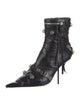 Balenciaga Leather Studded Accents Combat Boots