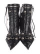 Balenciaga Leather Studded Accents Combat Boots