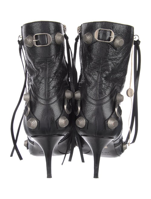 Balenciaga Leather Studded Accents Combat Boots