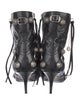 Balenciaga Leather Studded Accents Combat Boots