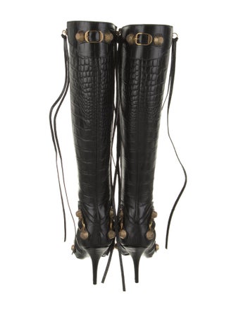 Balenciaga Leather Studded Accents Boots