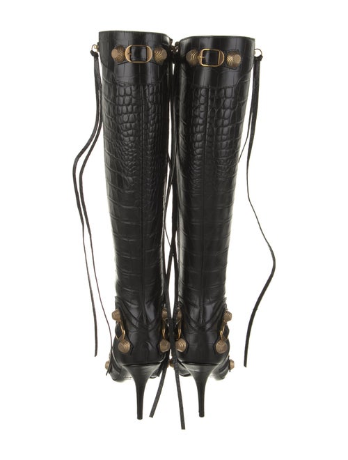 Balenciaga Leather Studded Accents Boots
