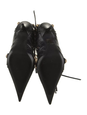 Balenciaga Leather Studded Accents Boots