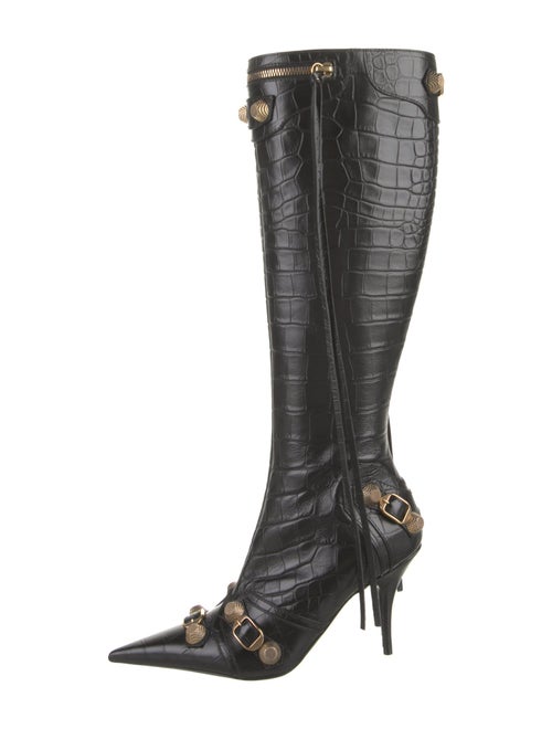 Balenciaga Leather Studded Accents Boots