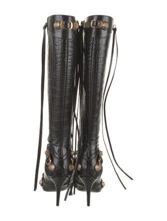 Balenciaga Leather Studded Accents Boots