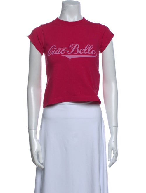 Balenciaga 2024 Graphic Print Crop Top