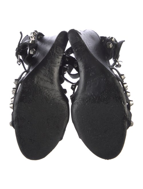 Balenciaga Leather Studded Accents Gladiator Sandals