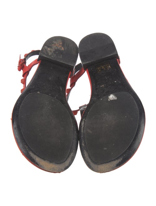 Balenciaga Leather Studded Accents Slingback Sandals