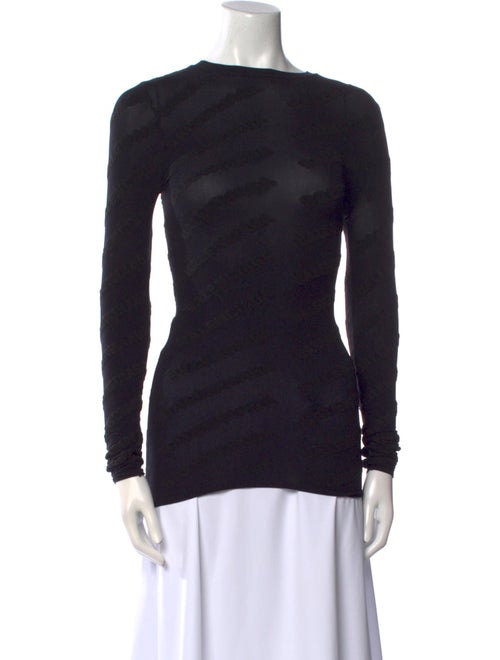 Balenciaga Scoop Neck Long Sleeve Top