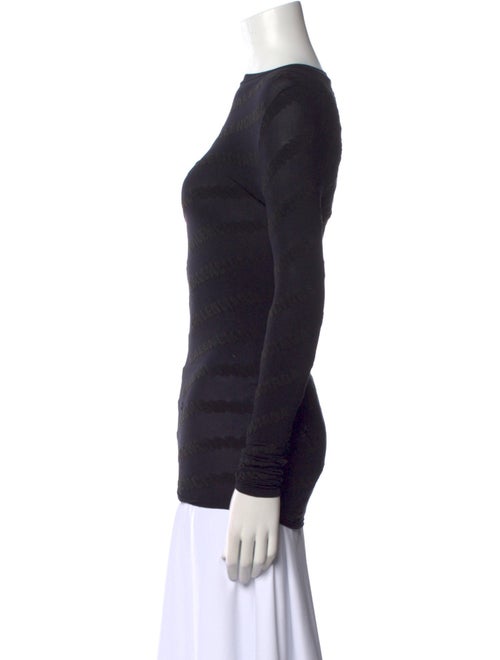 Balenciaga Scoop Neck Long Sleeve Top