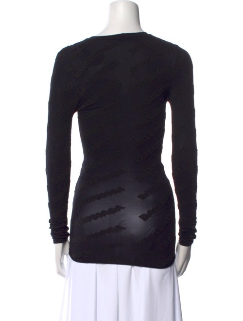 Balenciaga Scoop Neck Long Sleeve Top