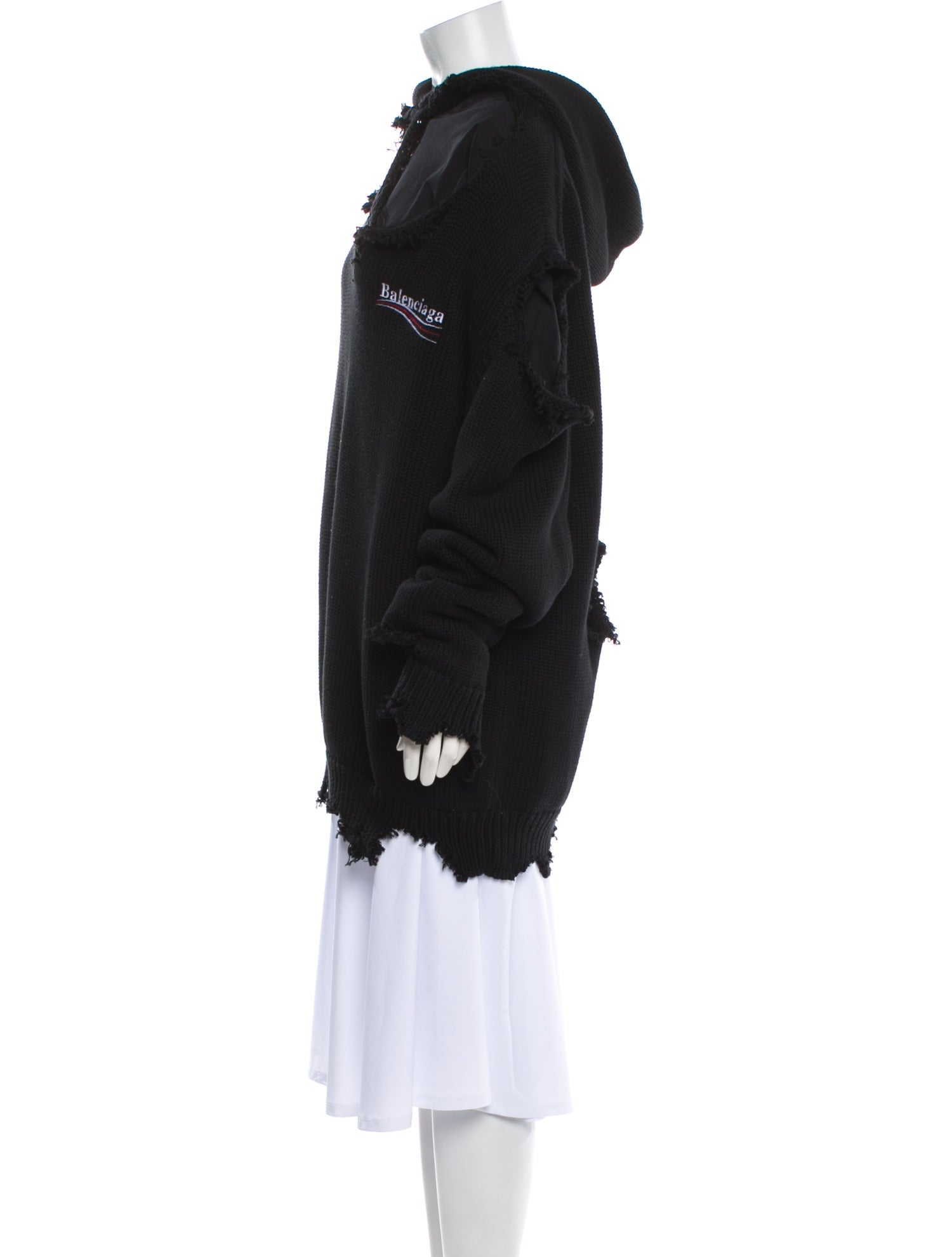 Balenciaga Graphic Print V-Neck Hoodie