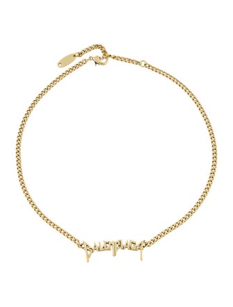 Balenciaga Typo Pendant Necklace