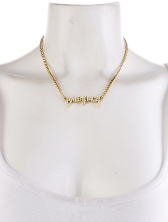 Balenciaga Typo Pendant Necklace