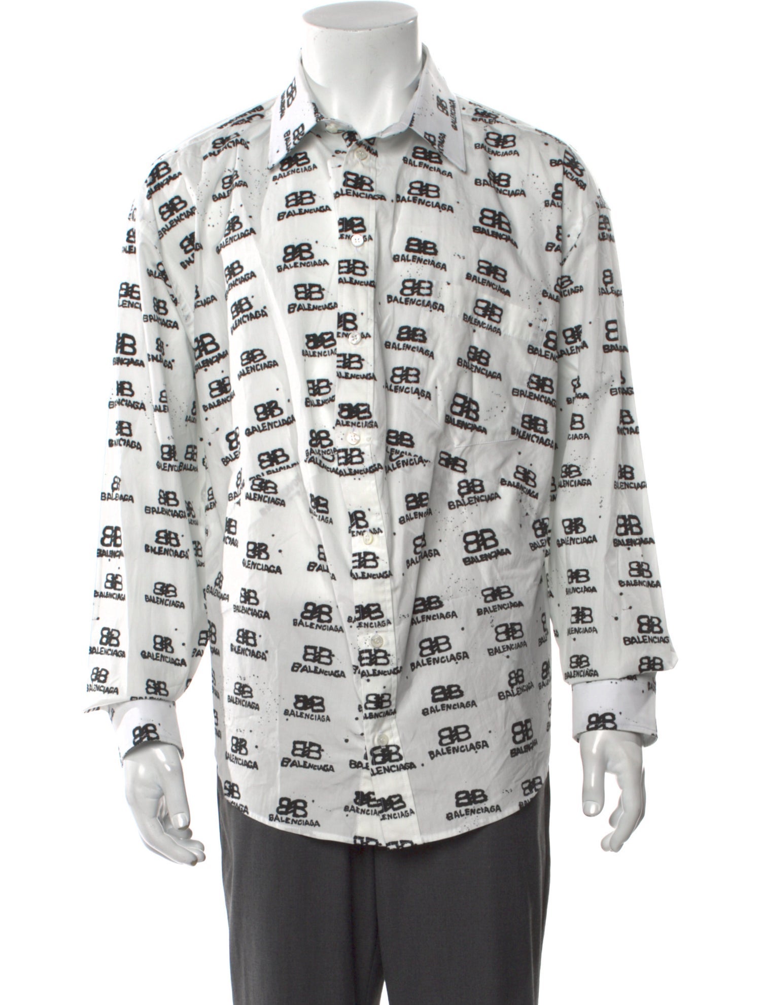 Balenciaga Printed Long Sleeve Shirt