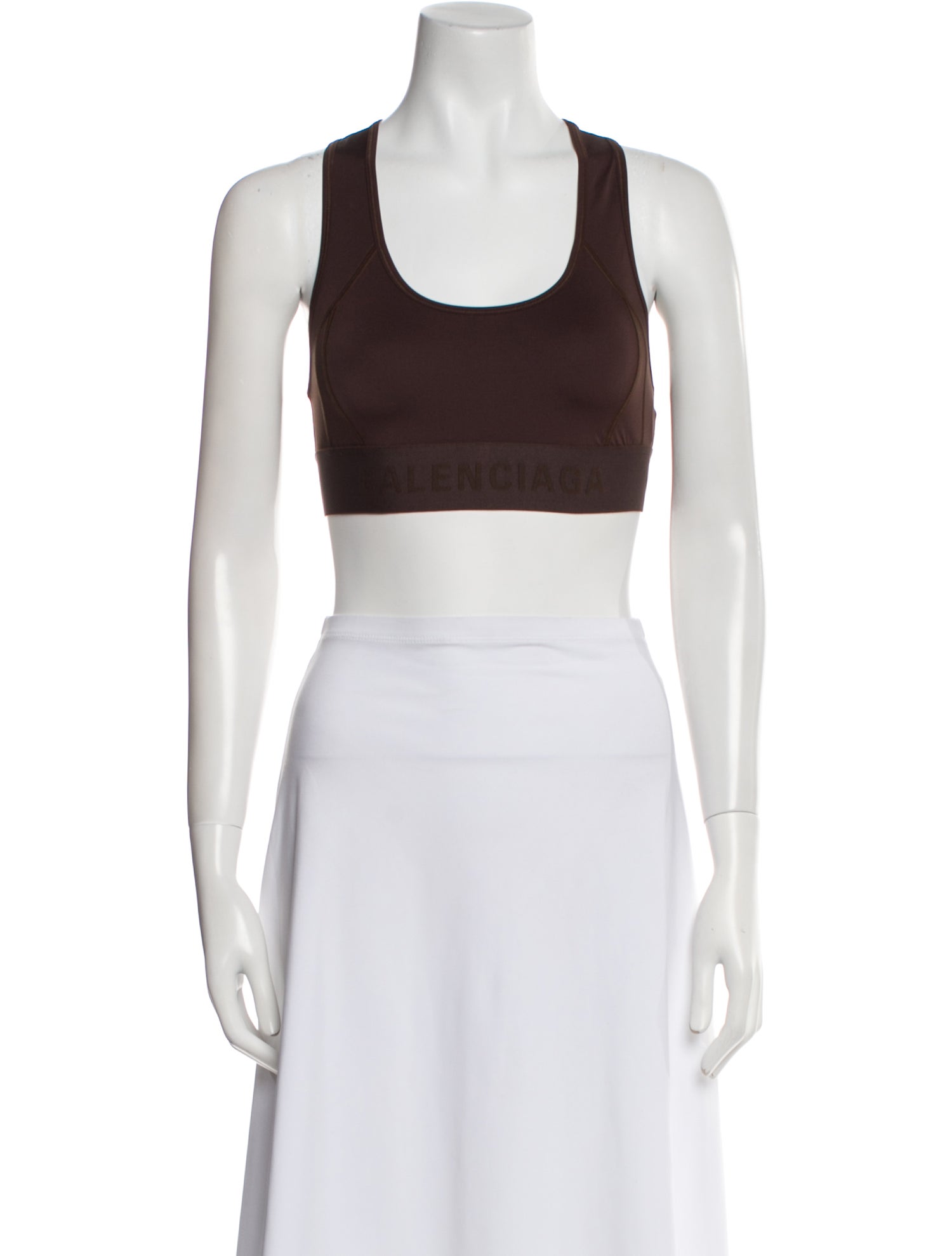 Balenciaga Scoop Neck Sleeveless Crop Top