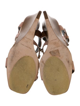 Balenciaga Leather Studded Accents Sandals