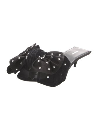 Balenciaga Velvet Bow Accents Slides