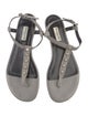 Balenciaga Leather Studded Accents T-Strap Sandals