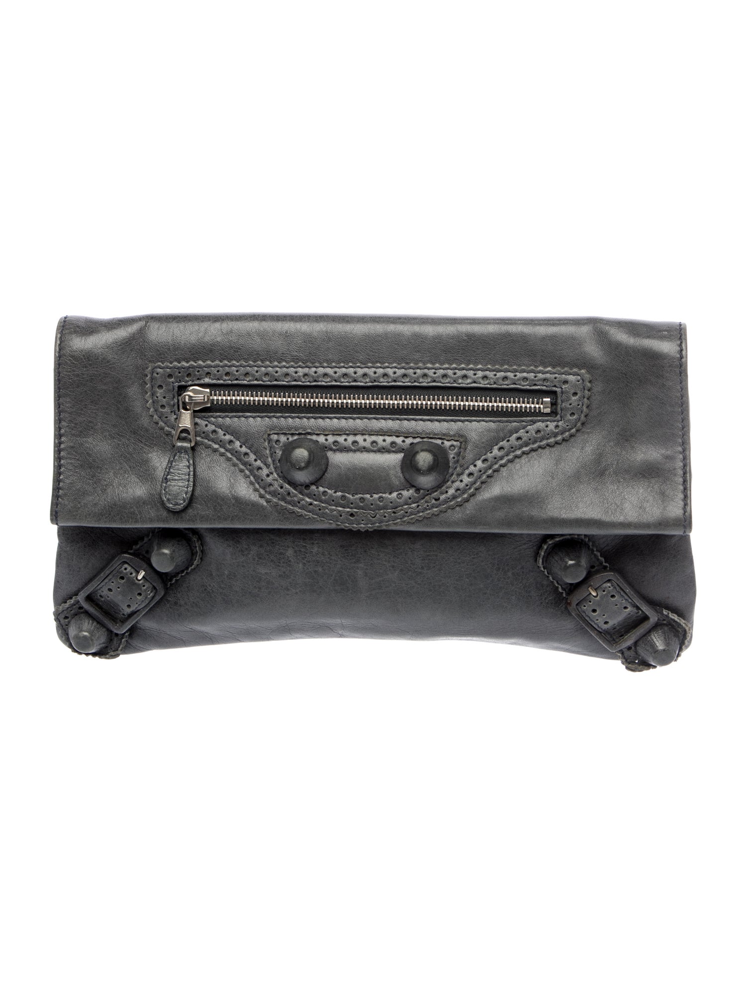 Balenciaga Leather Motocross Clutch