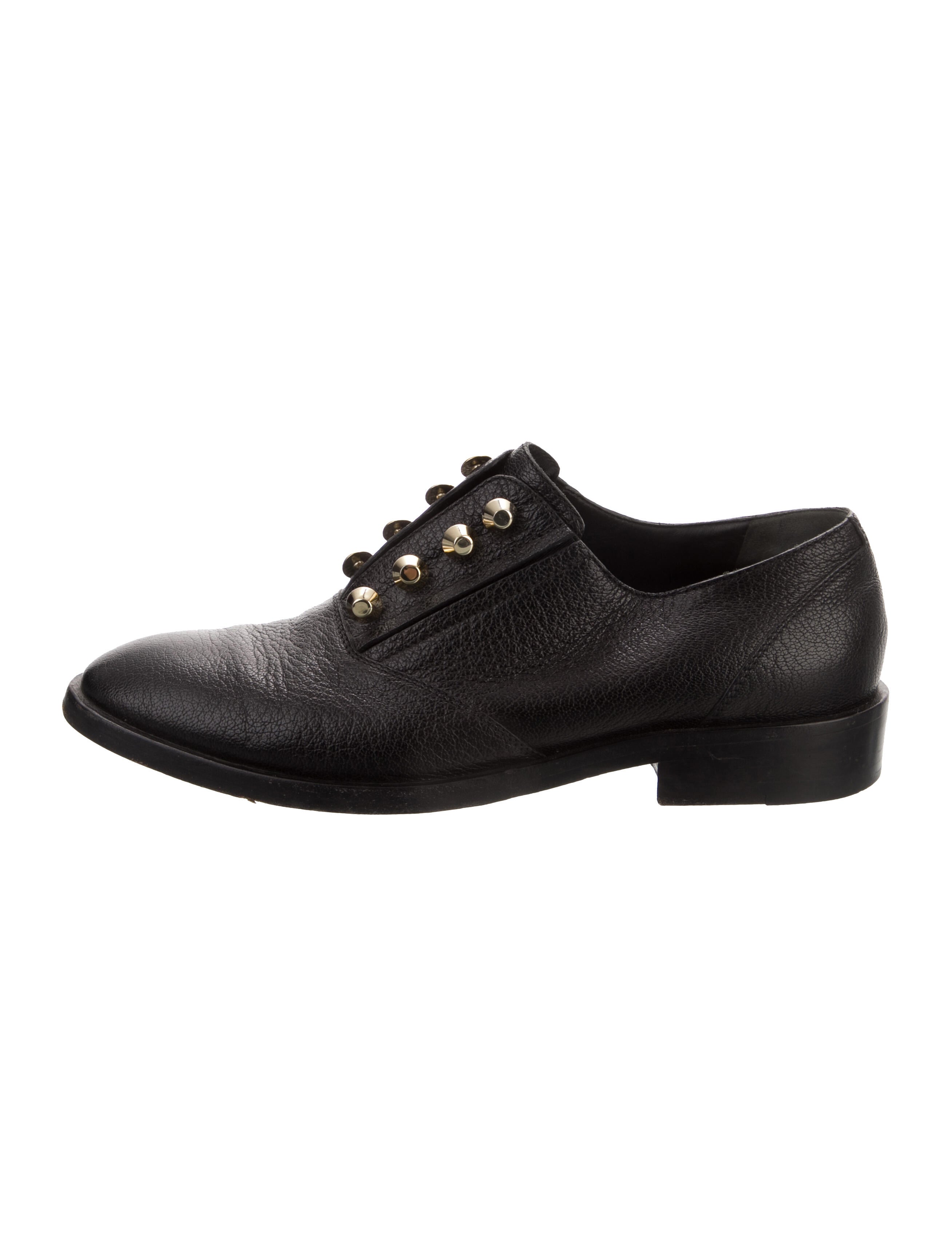 Balenciaga Leather Studded Accents Oxfords