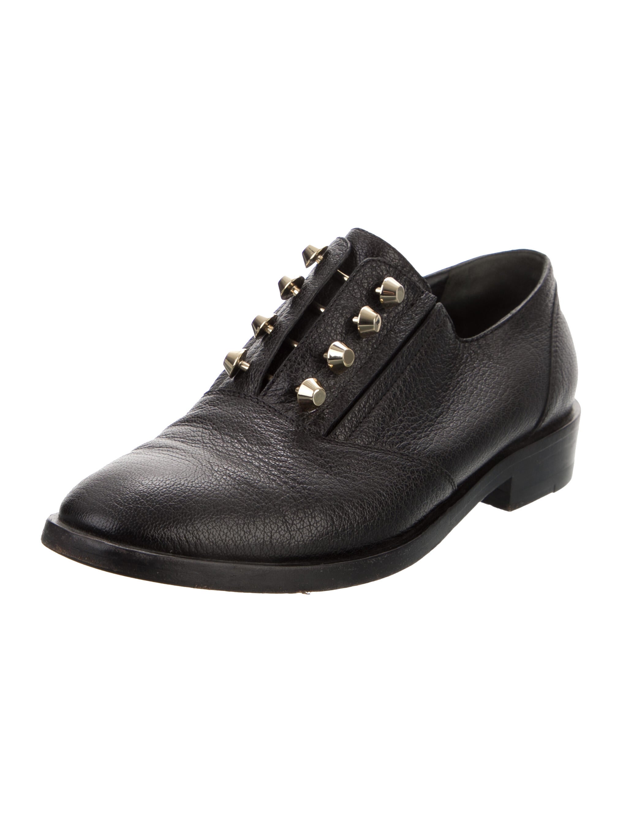 Balenciaga Leather Studded Accents Oxfords