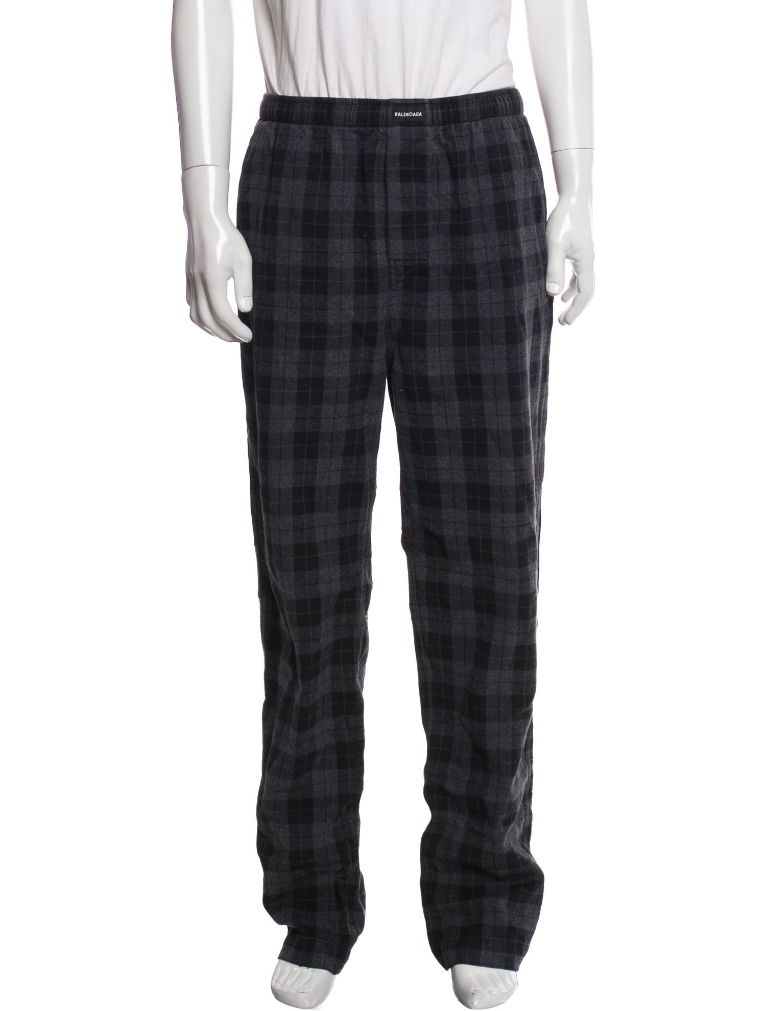 Balenciaga 2019 Plaid Print Pajama Bottoms