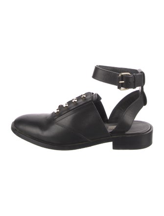 Balenciaga Leather Studded Accents Slingback Flats