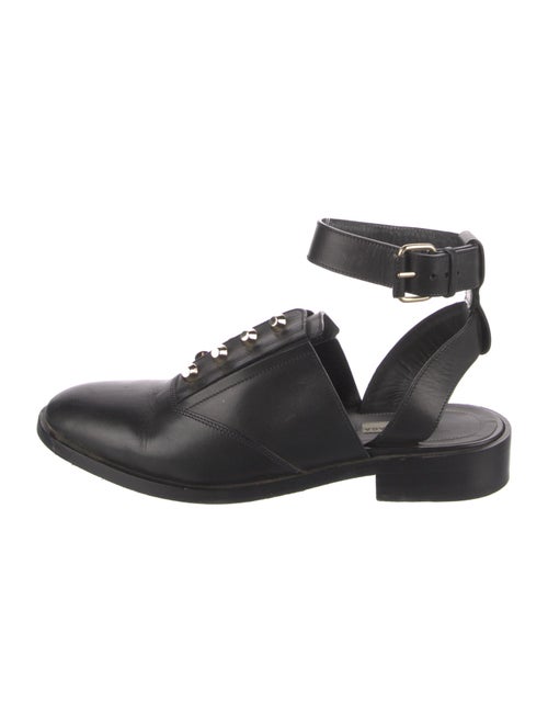 Balenciaga Leather Studded Accents Slingback Flats