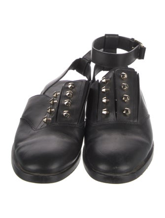Balenciaga Leather Studded Accents Slingback Flats