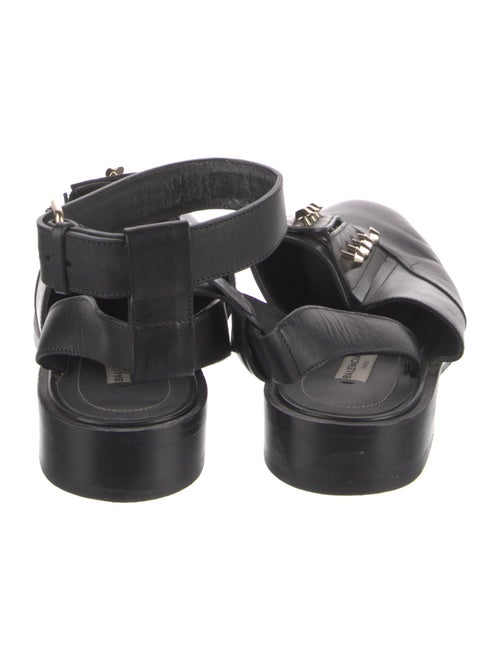 Balenciaga Leather Studded Accents Slingback Flats