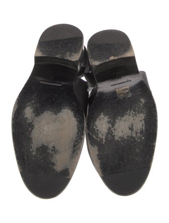 Balenciaga Leather Studded Accents Slingback Flats