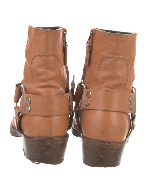 Balenciaga Leather Studded Accents Moto Boots