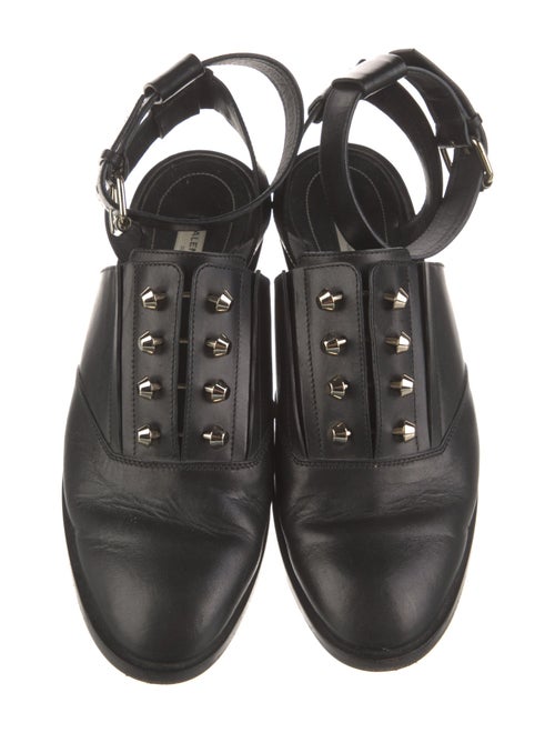 Balenciaga Leather Studded Accents Slingback Flats