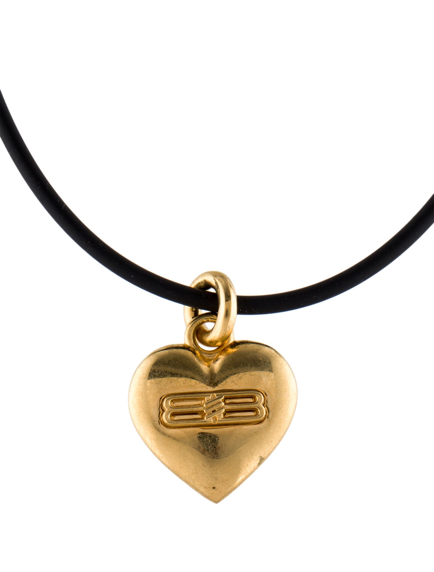 Balenciaga BB Heart Pendant Necklace