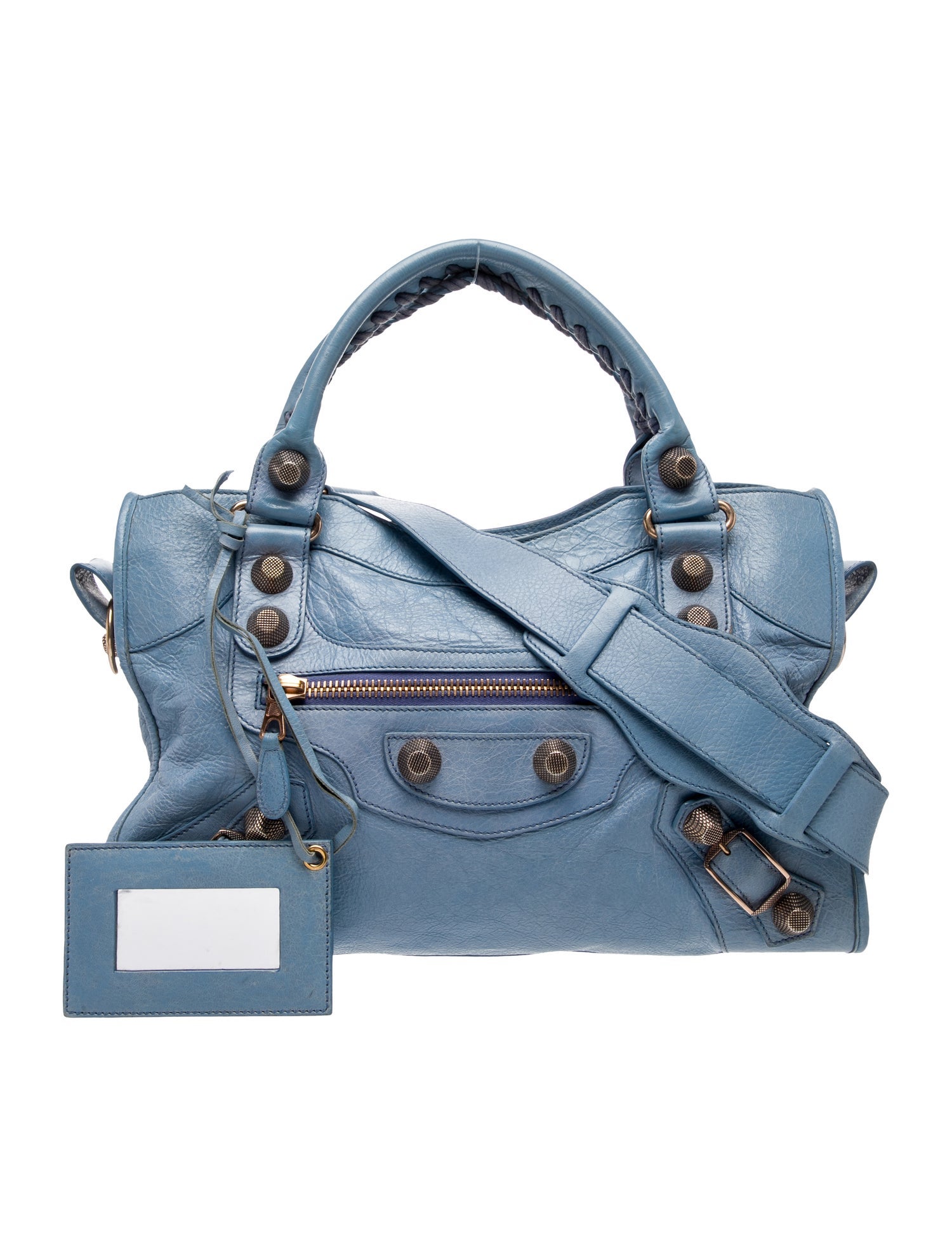 Balenciaga Leather Motocross City Giant - Neutrals Handle Bags