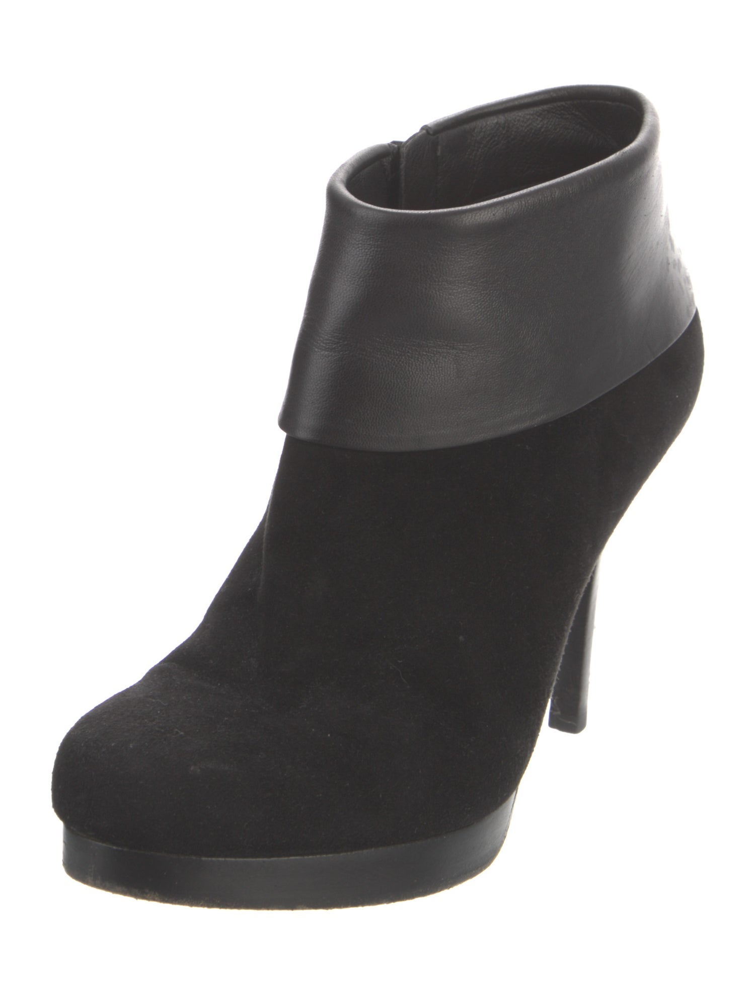 Balenciaga Suede Leather Trim Embellishment Boots