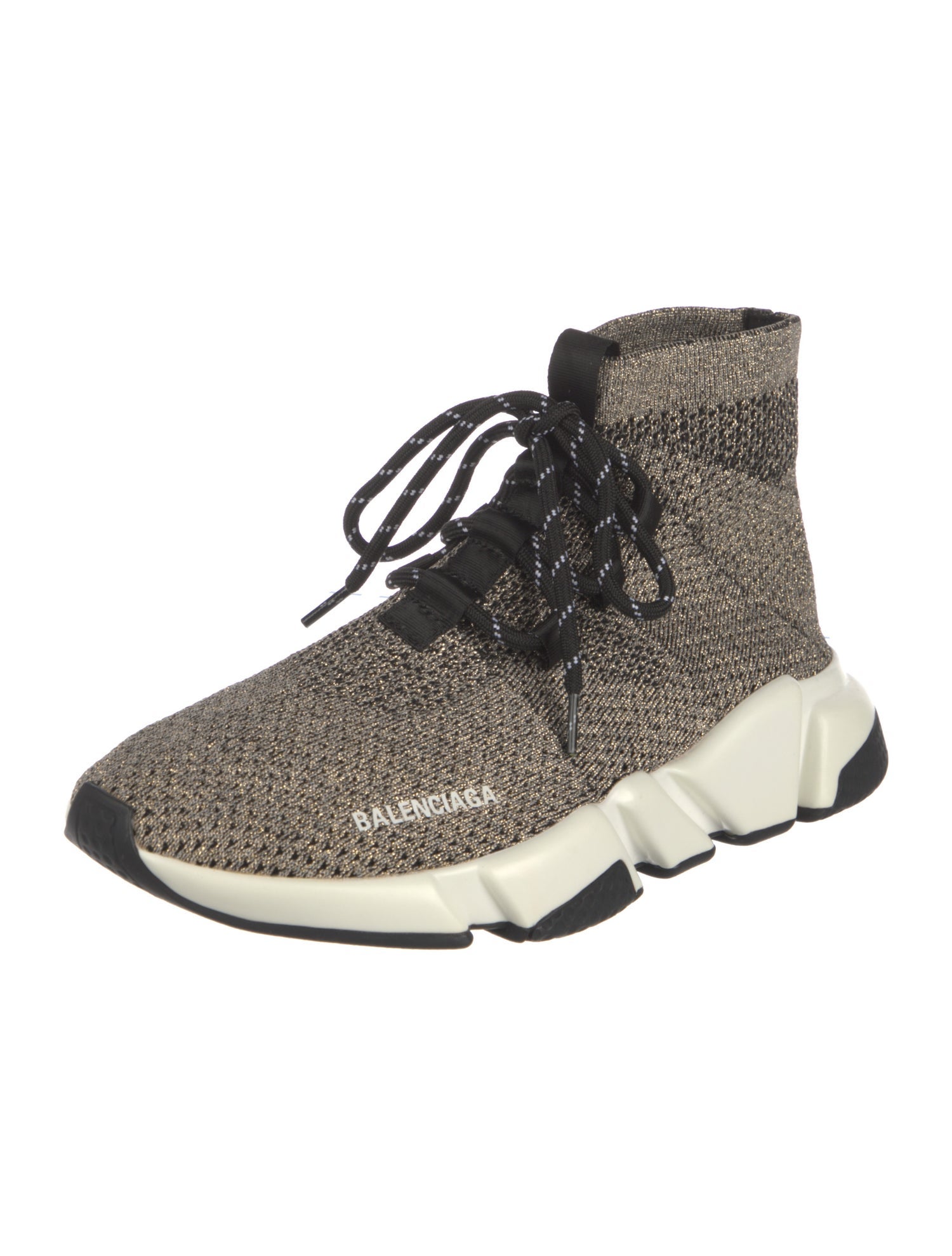 Balenciaga Speed Trainer Lace Up 'Glitter' Sock Sneakers