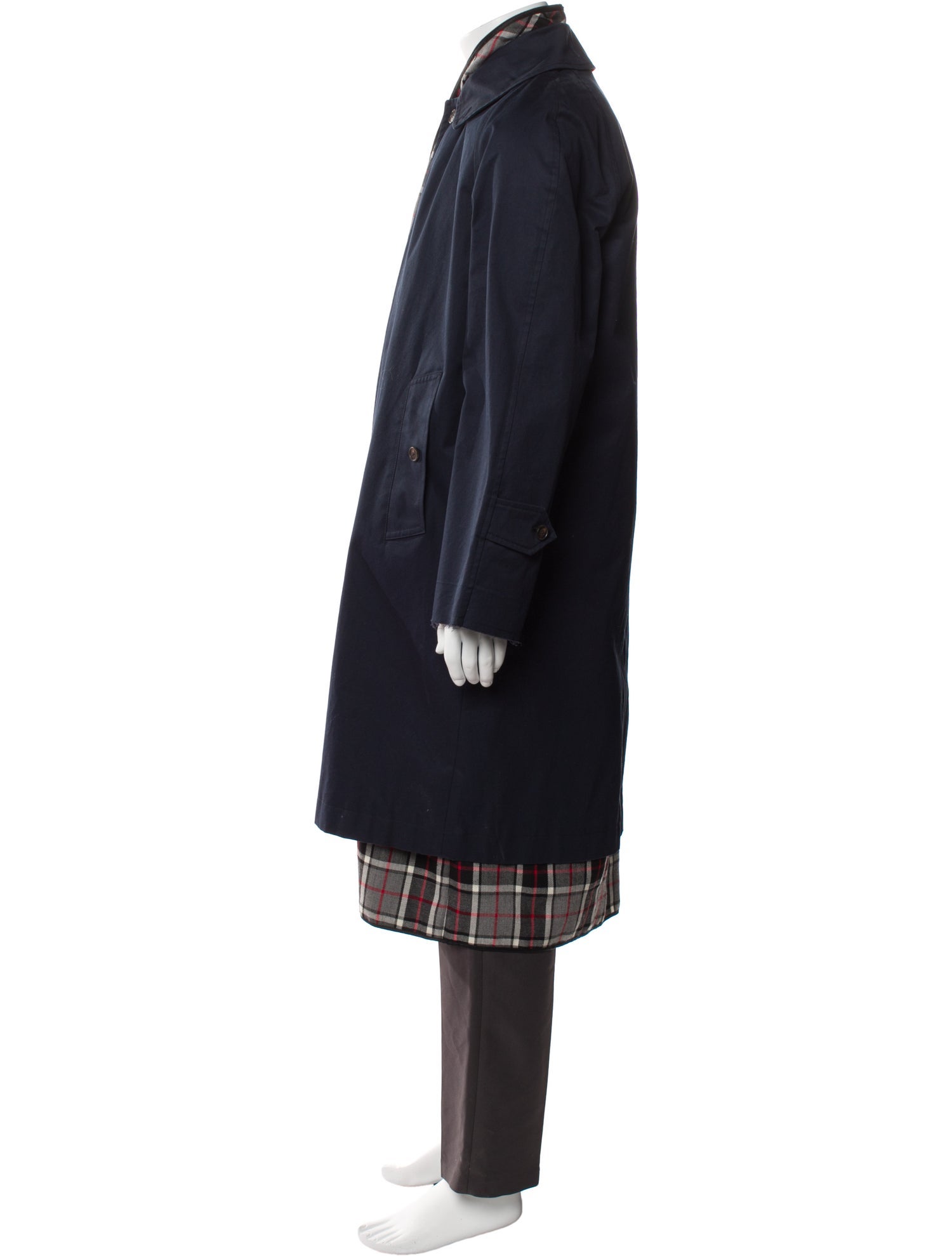 Balenciaga Plaid Print Trench Coat