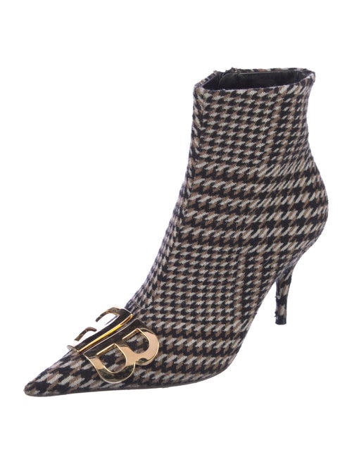 Balenciaga Wool Plaid Print Sock Boots