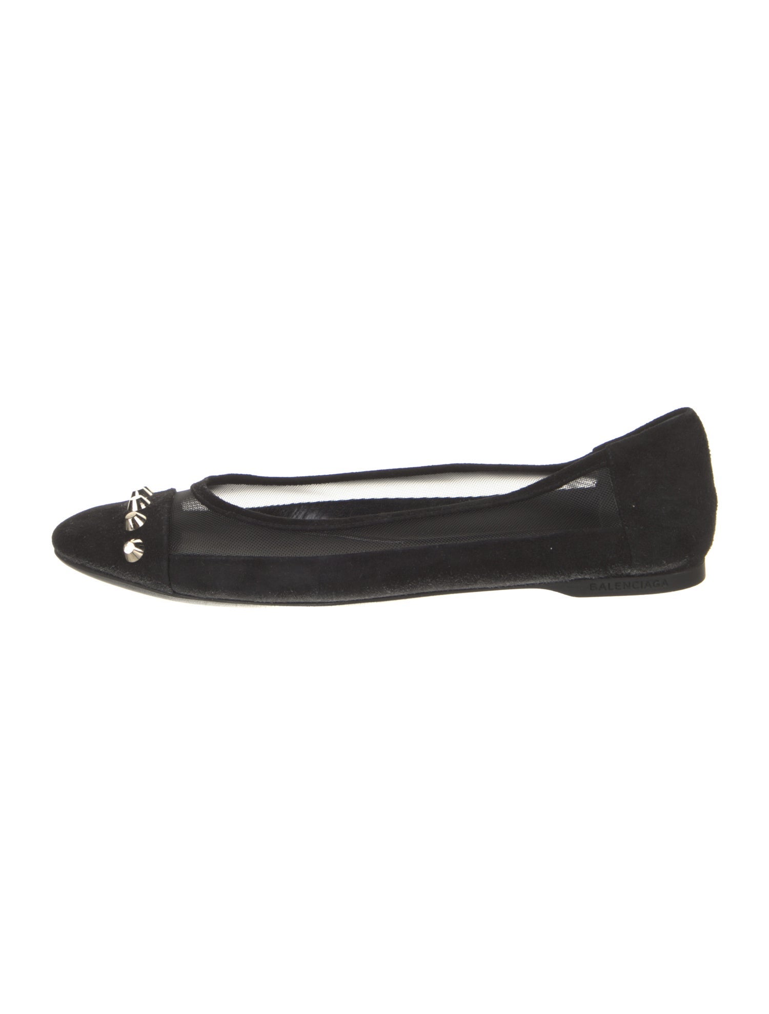 Balenciaga Suede Studded Accents Ballet Flats