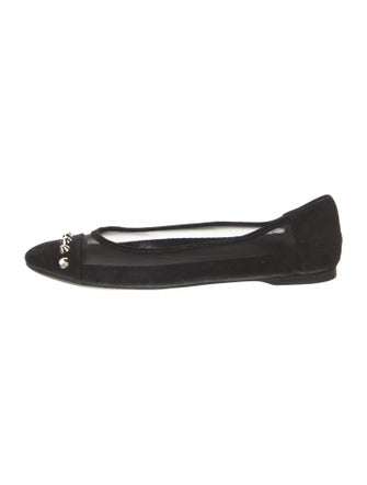 Balenciaga Suede Studded Accents Ballet Flats